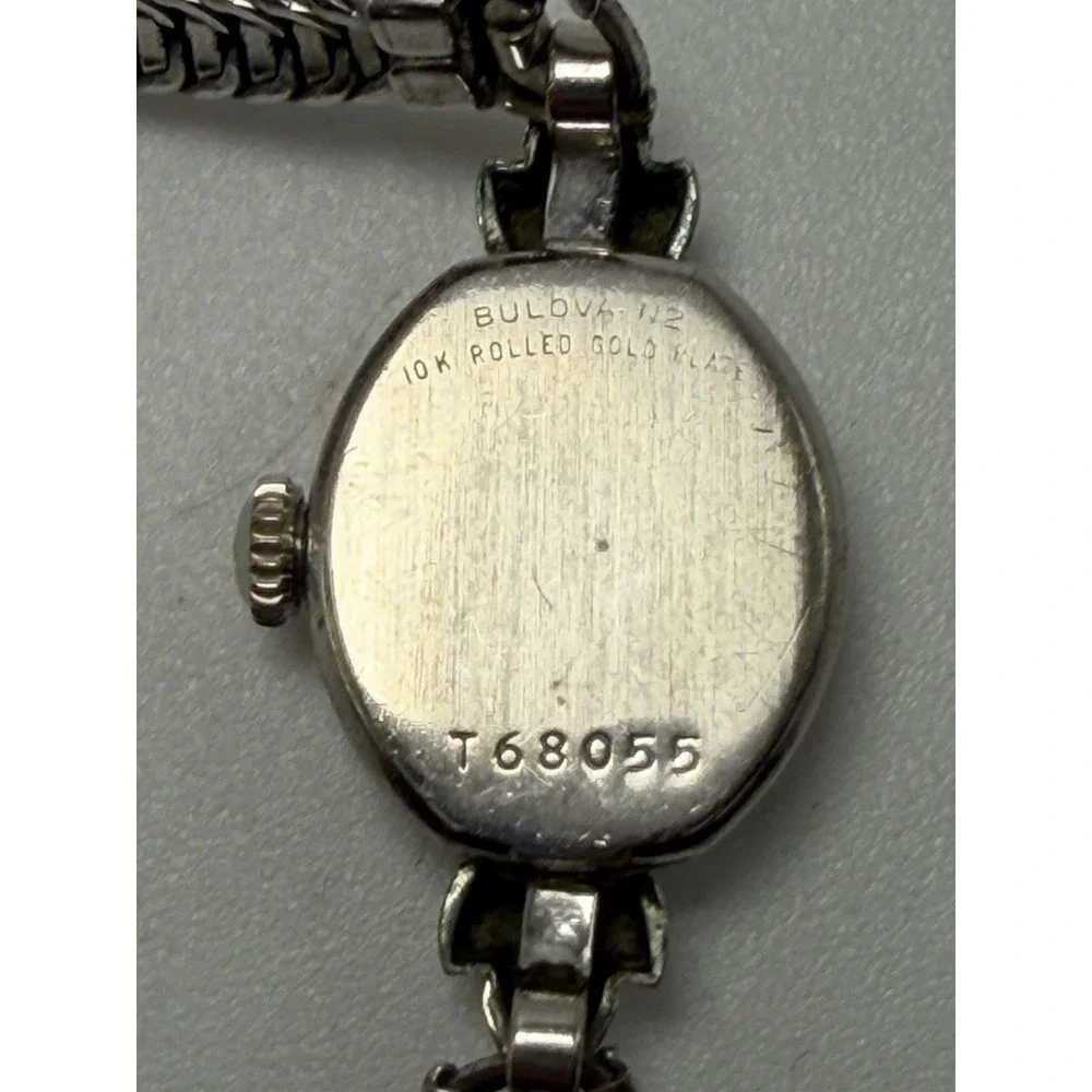 Bulova Working Manual Wind Ladies Cocktail Watch 10K Gold Plated 13MM 6